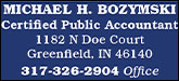 Bozymski Tax & Financial Services - CPA Sponsorship Banner